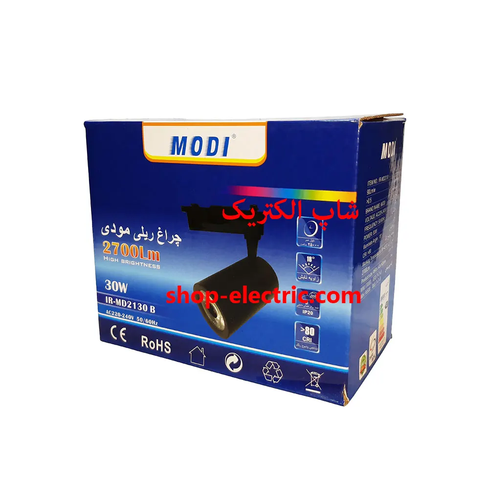 چراغ ریلی ال ای دی 30 وات مودی بدنه مشکی md2130
