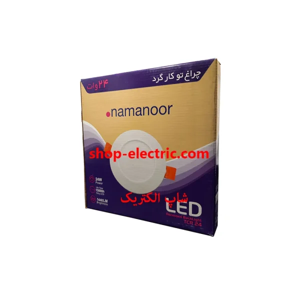 پنل ال ای دی 24 وات نمانور بک لایت مدل گرد توکار tcr24
