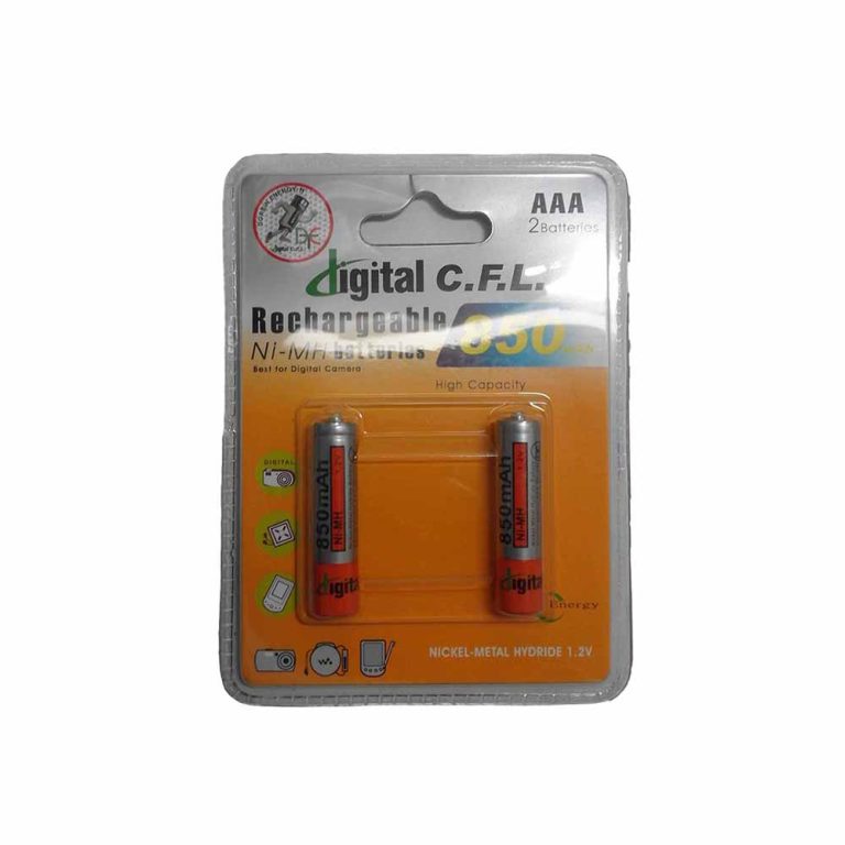 باتری نیم قلمی شارژی سی اف ال 850 mah