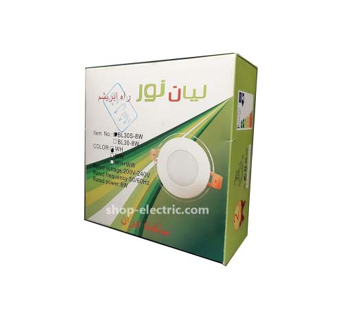 پنل ال ای دی 8 وات لیان نور دور شیشه