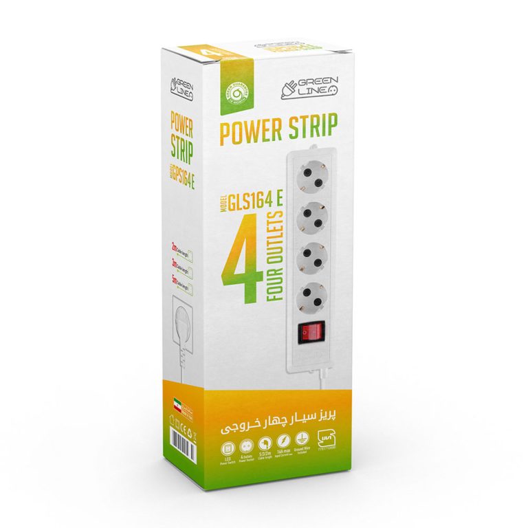 پریز سیار 4 خانه ارتدار گرین مدل GLS164E